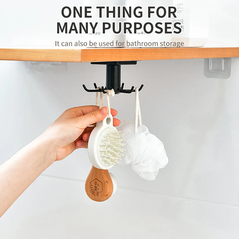 Kitchen Rotating Hooks Rack