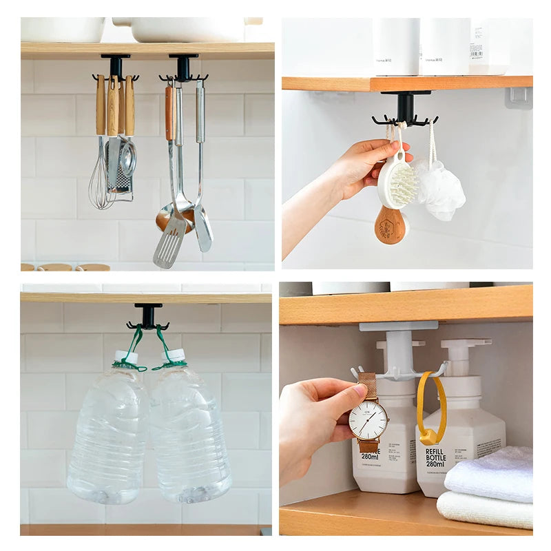Kitchen Rotating Hooks Rack