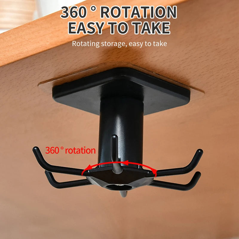 Kitchen Rotating Hooks Rack