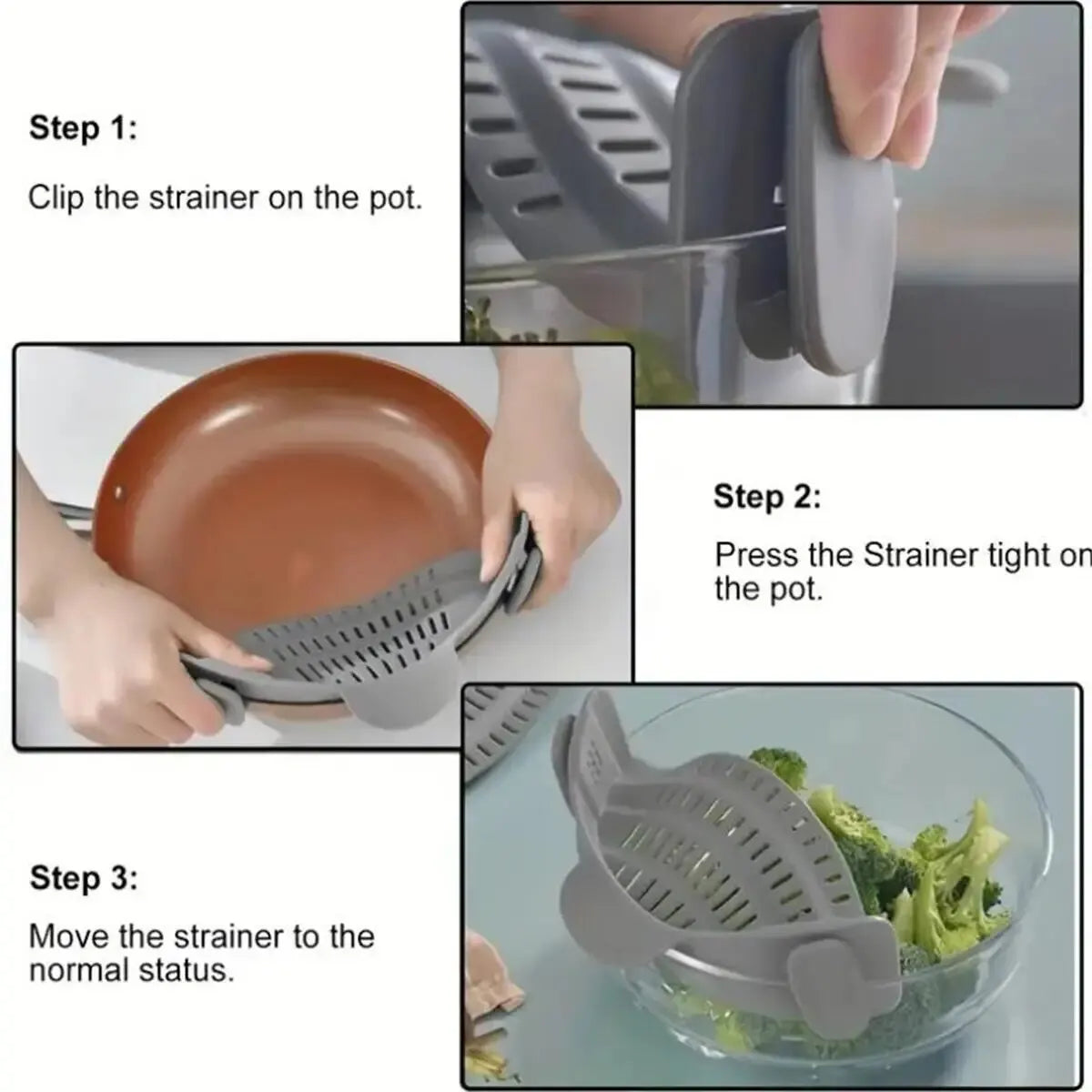 Snap-On Silicone Pots Strainer