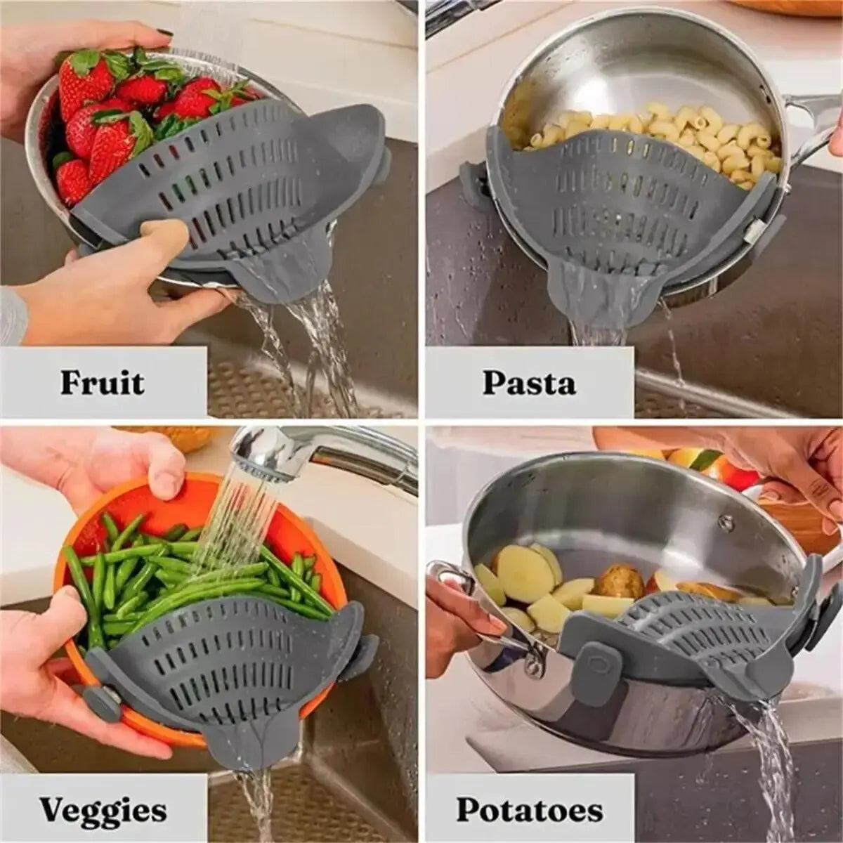 Snap-On Silicone Pots Strainer